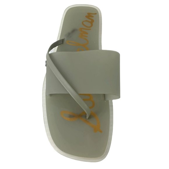 SAM EDELMAN Luciana Translucent Gray Thong Slides Sandals - Picture 4 of 10